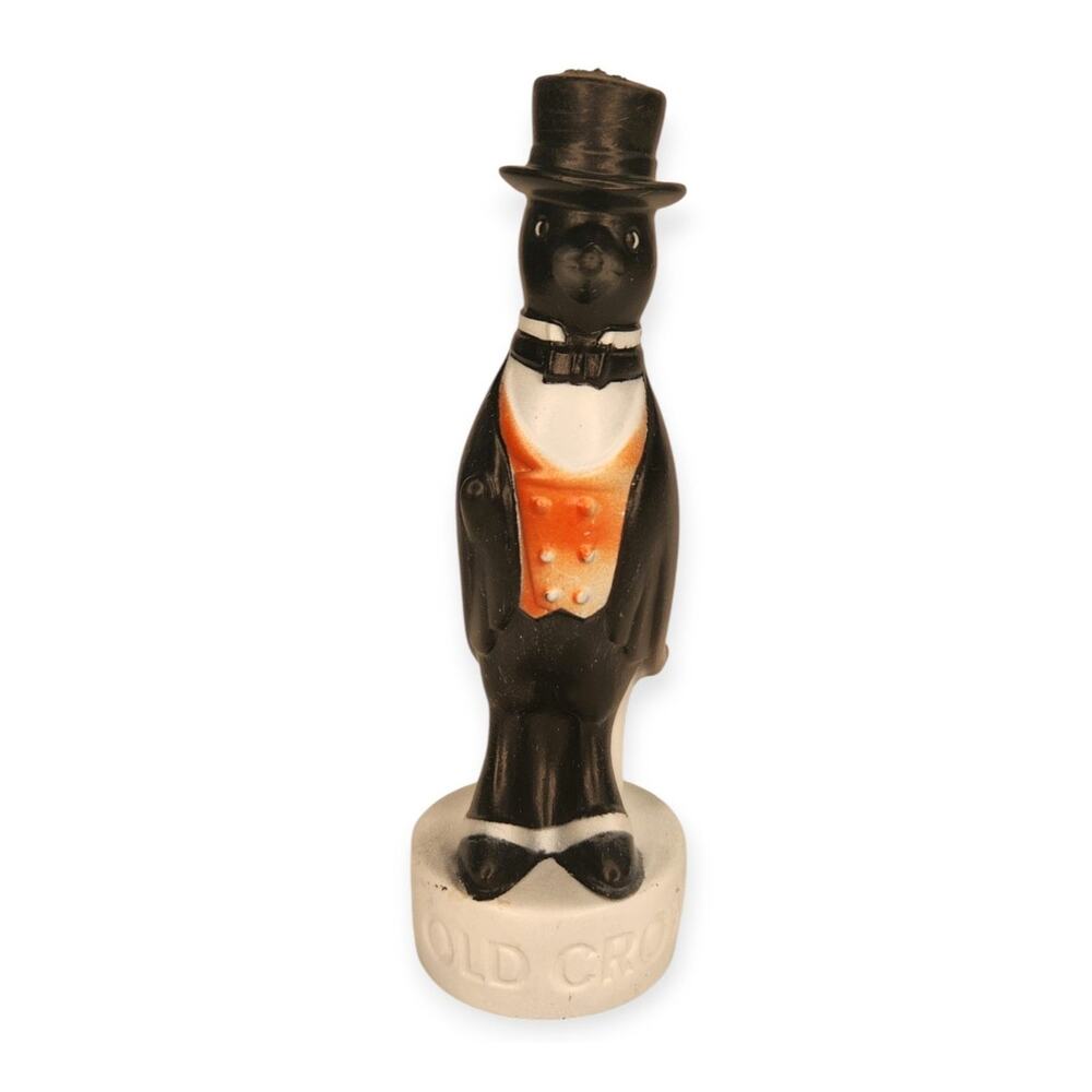 Vintage Old Crow Kentucky Bourbon Whiskey Advertising Figure Plastic Bottle Top